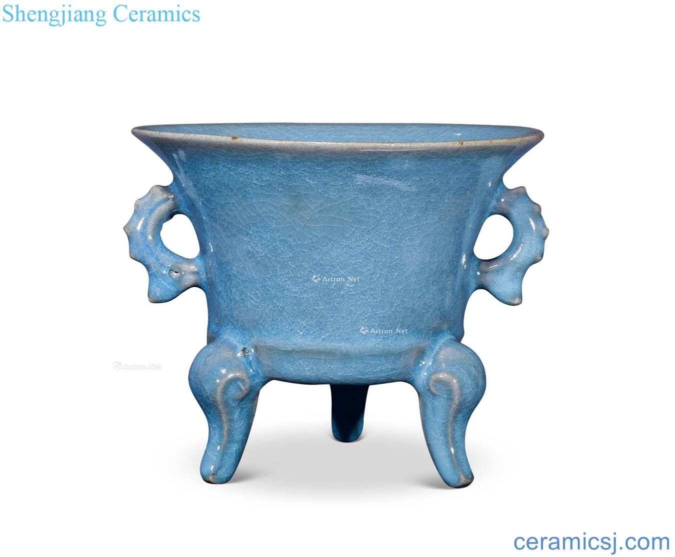 Northern song dynasty Your porcelain shamrock glaze ear cup with three legs