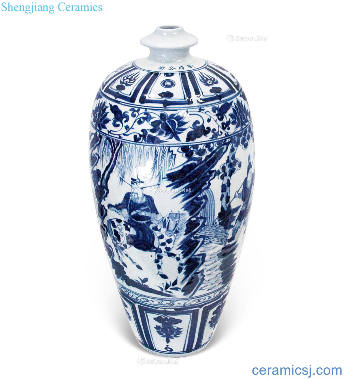 The yuan dynasty Blue and white plum bottle