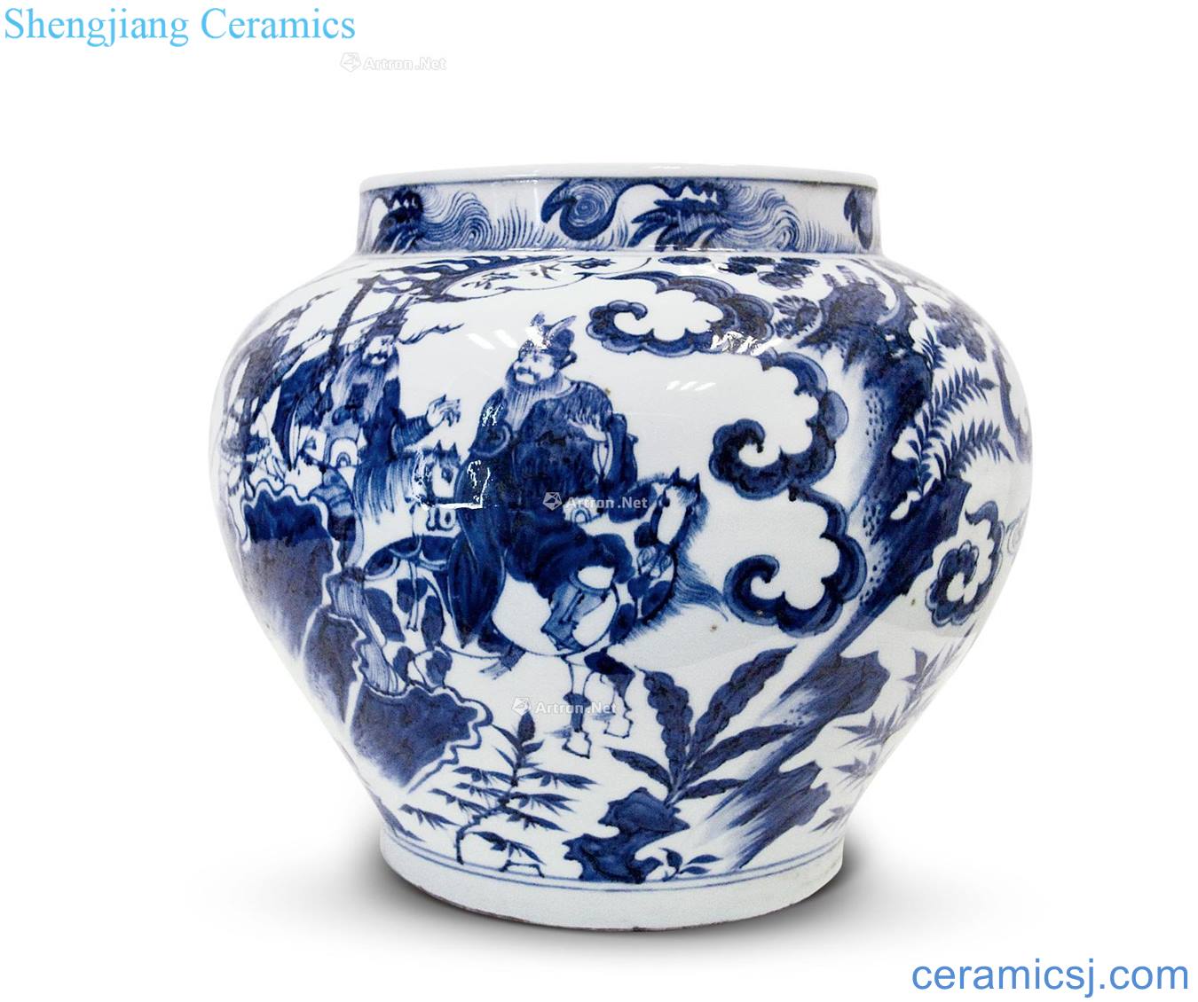 Stories of the yuan dynasty blue and white big cans