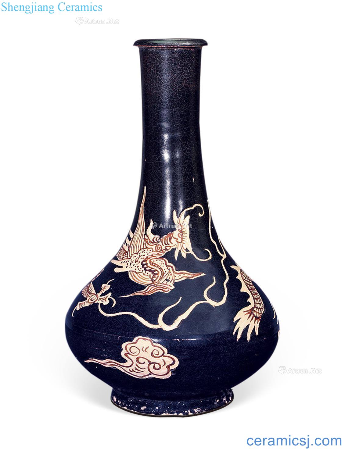 The song dynasty Jizhou kiln YunLongWen flask