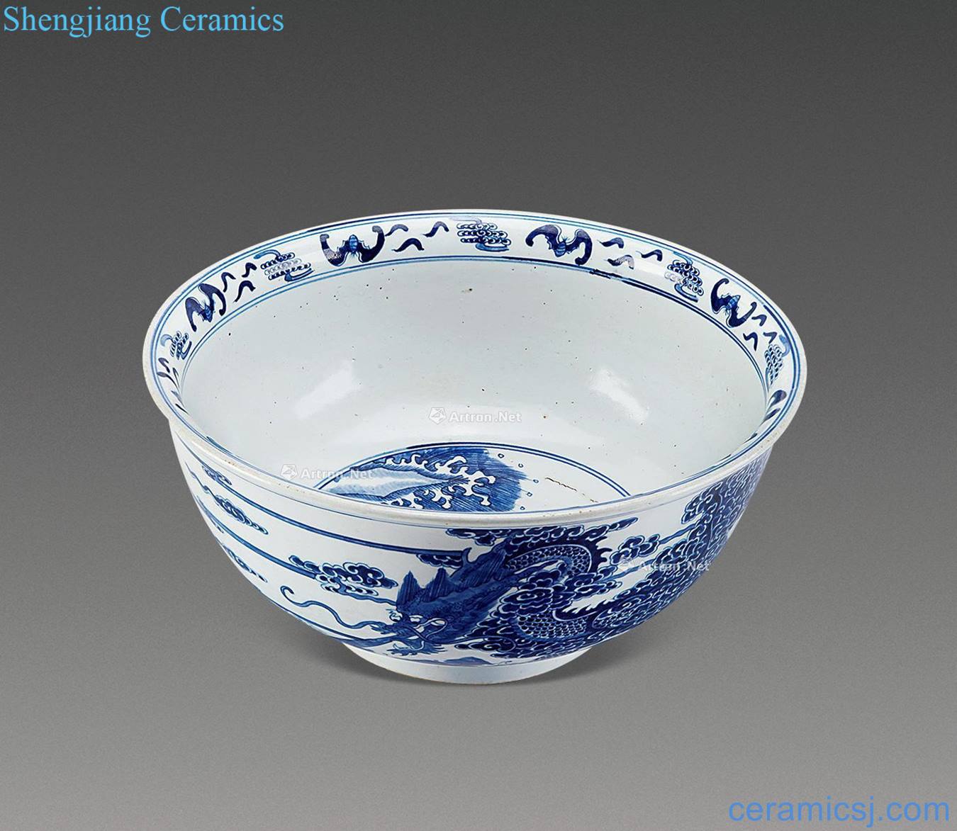 The early kangxi Blue and white dragon big bowl