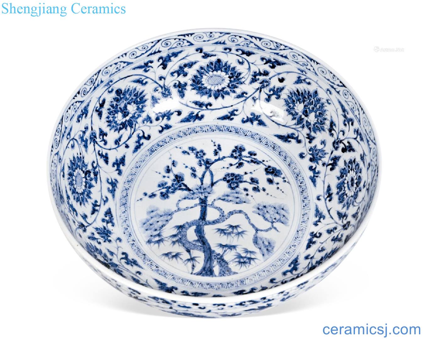 Ming hongwu Wind flower grain porcelain bowl