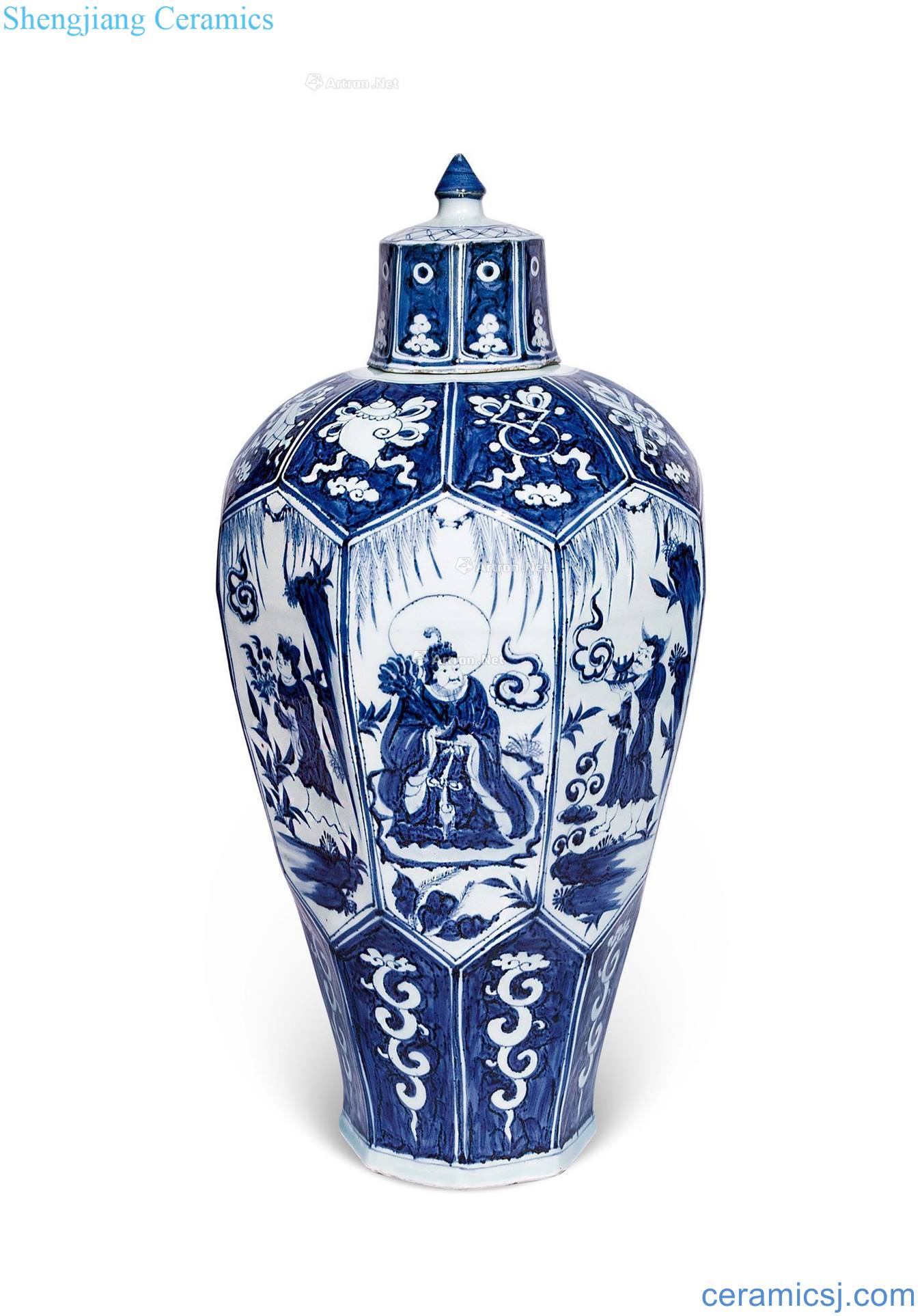Stories of yuan dynasty eight arrises blue plum bottle