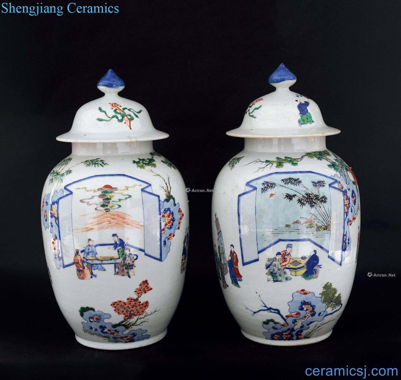 Stories of the qing emperor kangxi colorful figure tank (a)