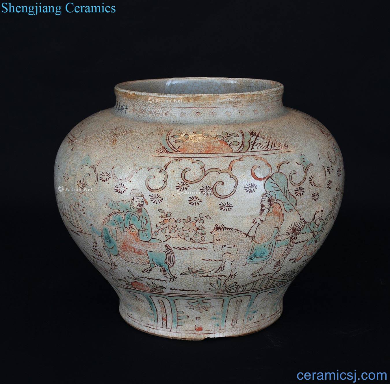 Stories of Ming wanli figure cylinder
