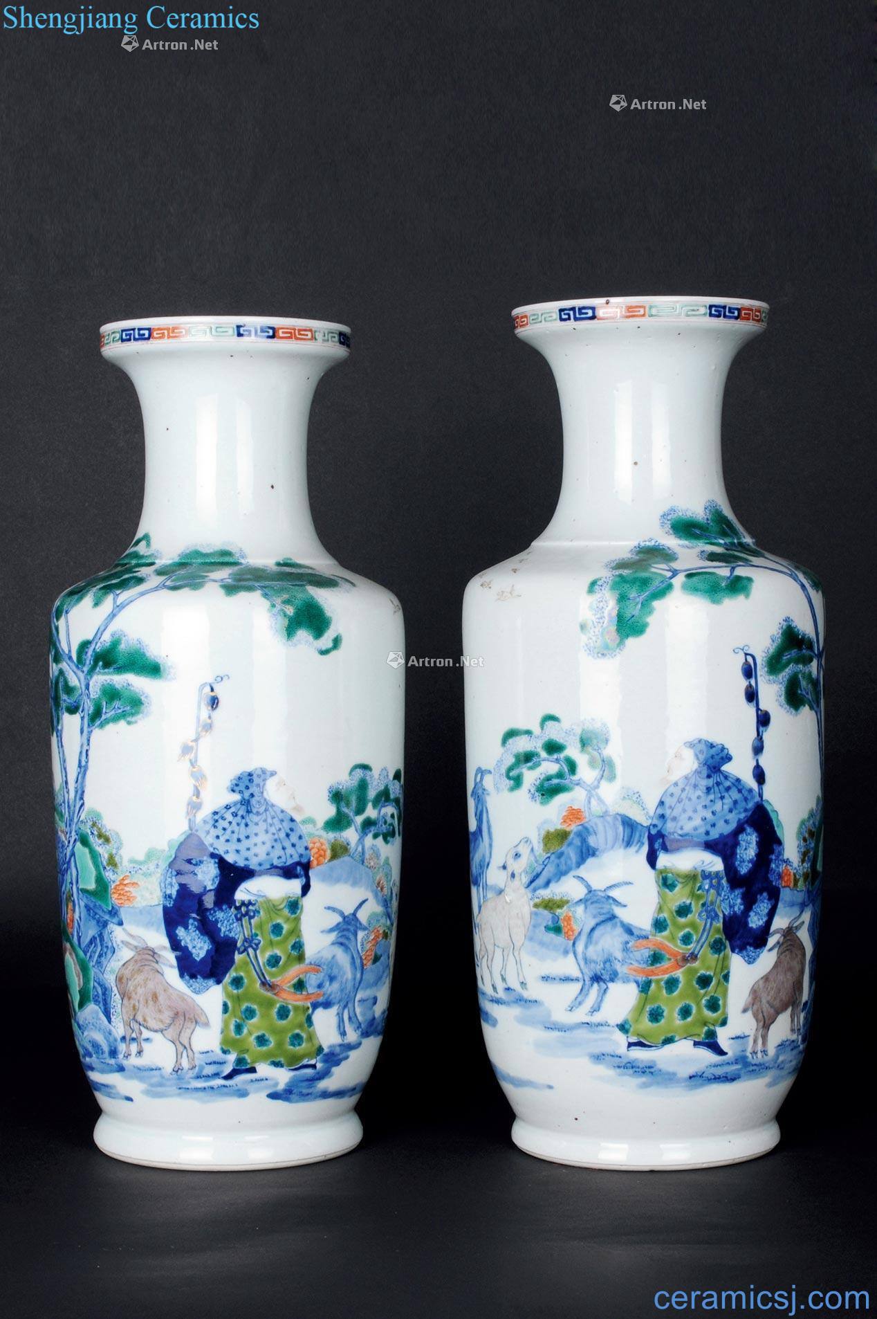 Clear color bucket Su Wu shepherd figure bottles (a)