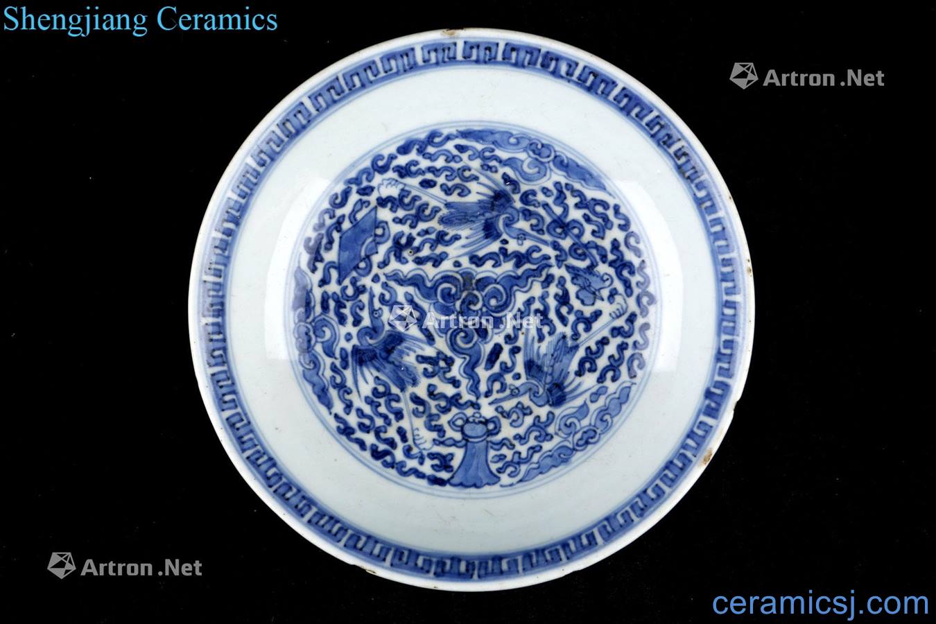 In the Ming dynasty Blue and white cranes bowl