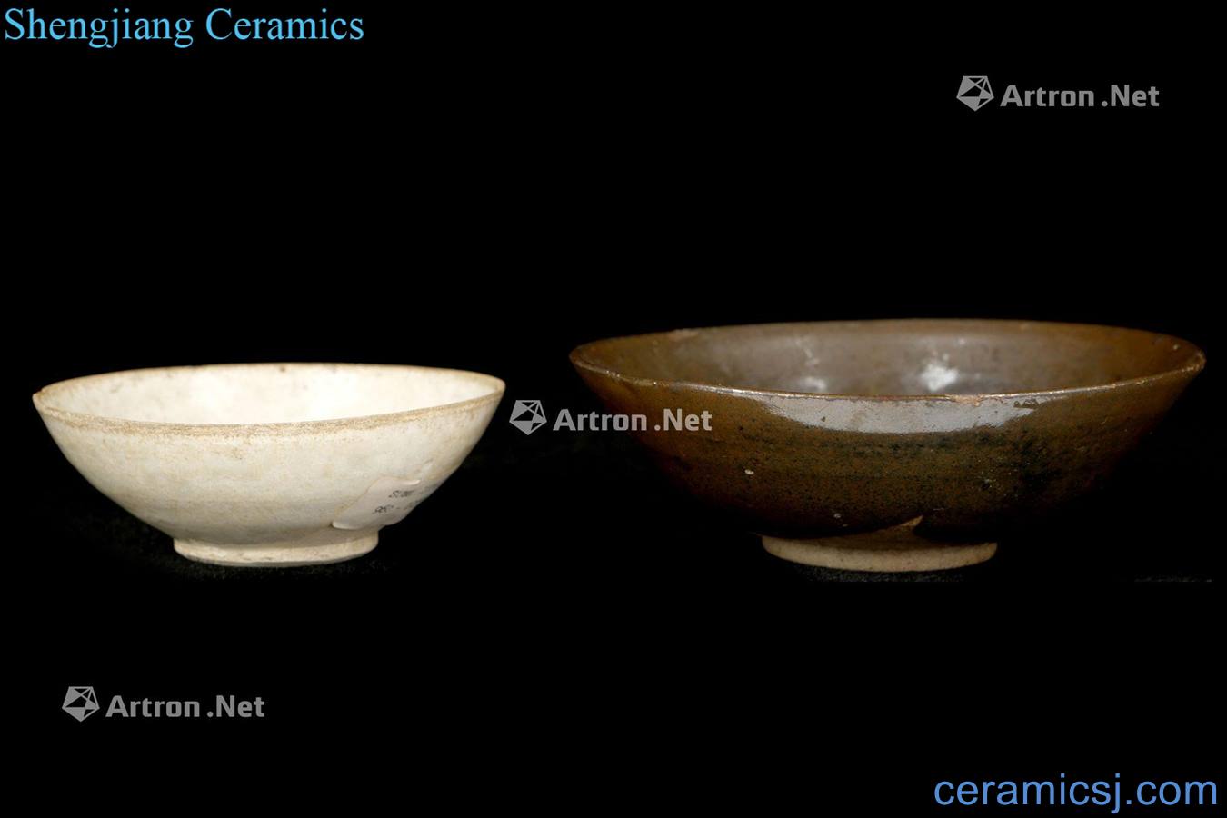 The song dynasty White glazed brown glazed bowl of each one
