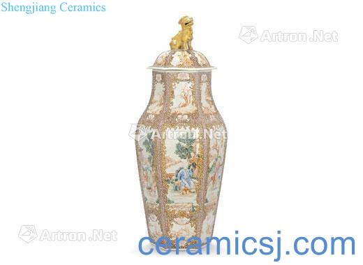 Qing qianlong enamel paint six bottles of prismatic cover