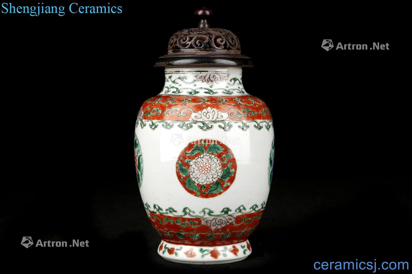 Kangxi enamel pot peony