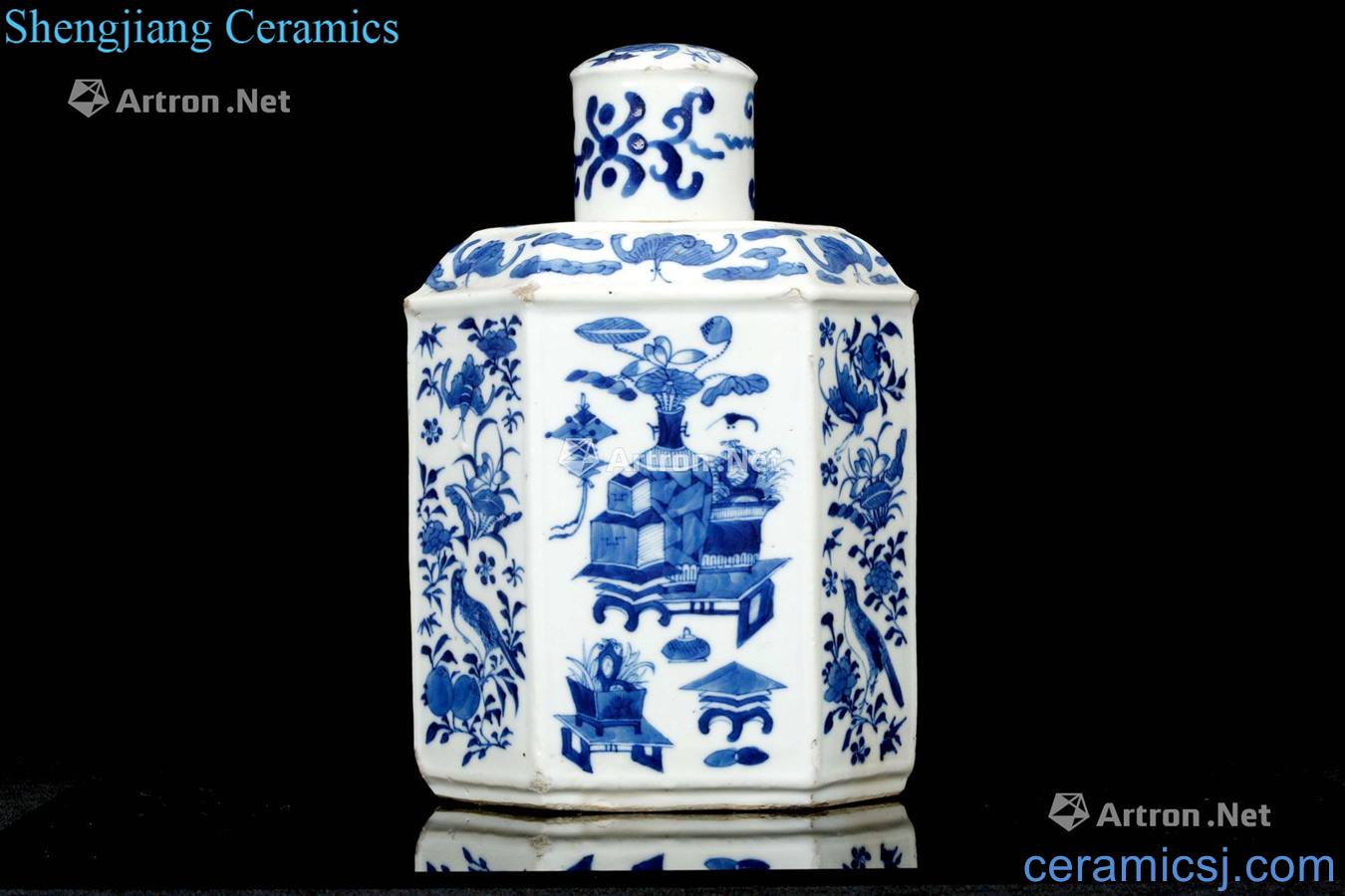 The late qing dynasty porcelain antique graph caddy