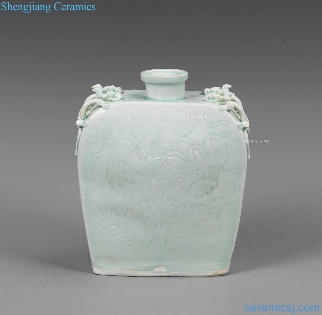 The yuan dynasty Dark carved dragon pattern four big pot