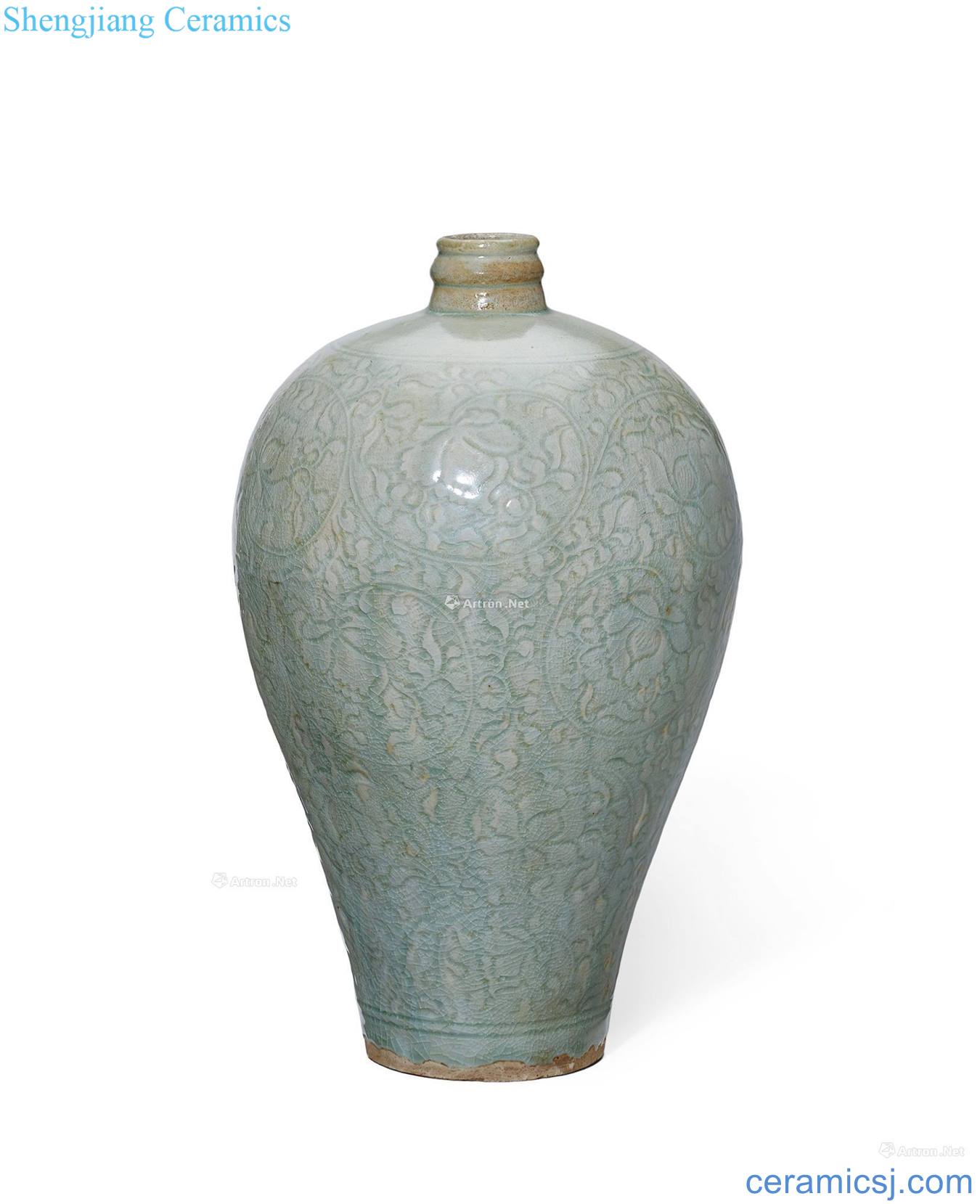 The southern song dynasty Left kiln peony grain mei bottle