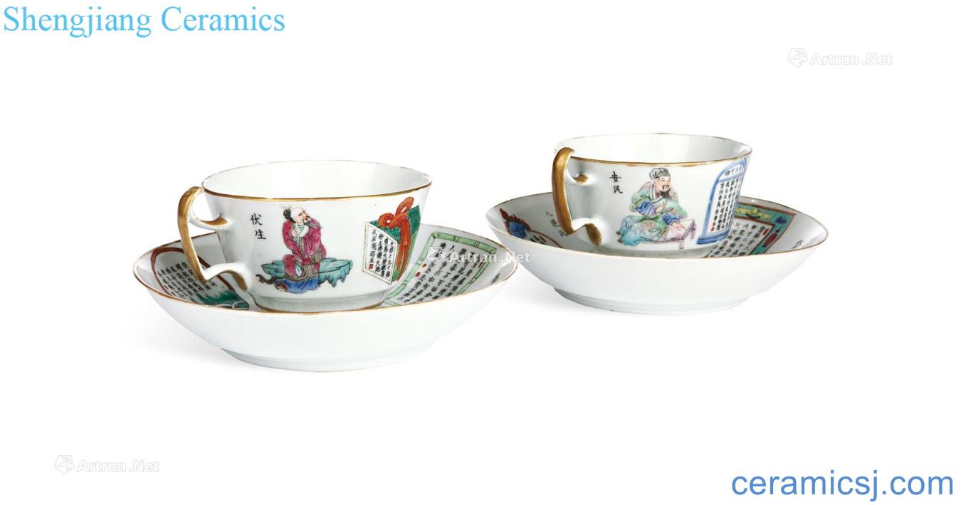 Dajing pastel characters cups and saucers (a)