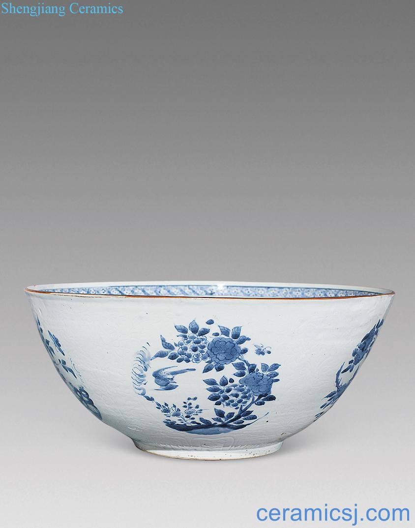 Qing dynasty blue and white flower bowls