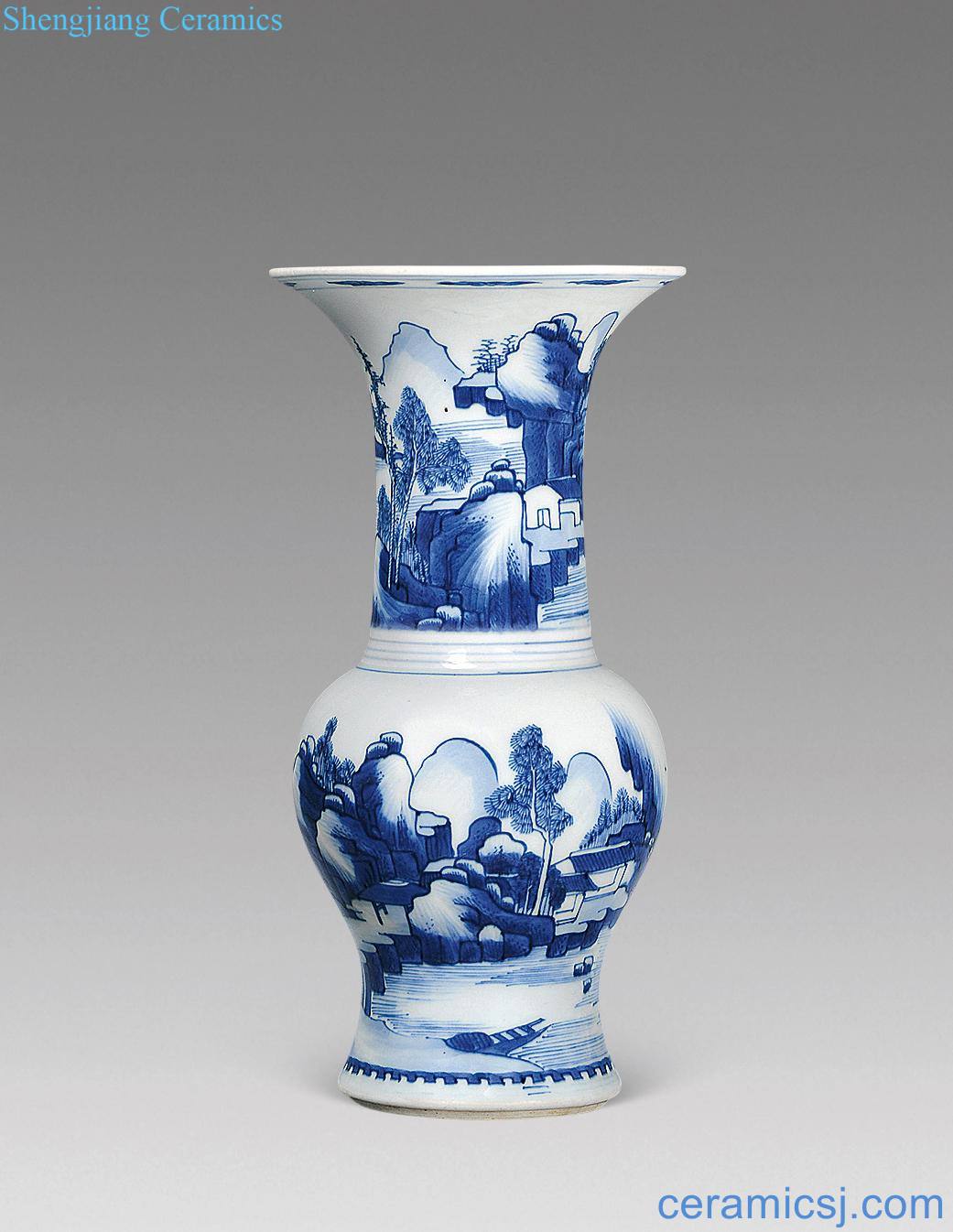 The qing emperor kangxi Blue and white coats PND tail-on and landscapes