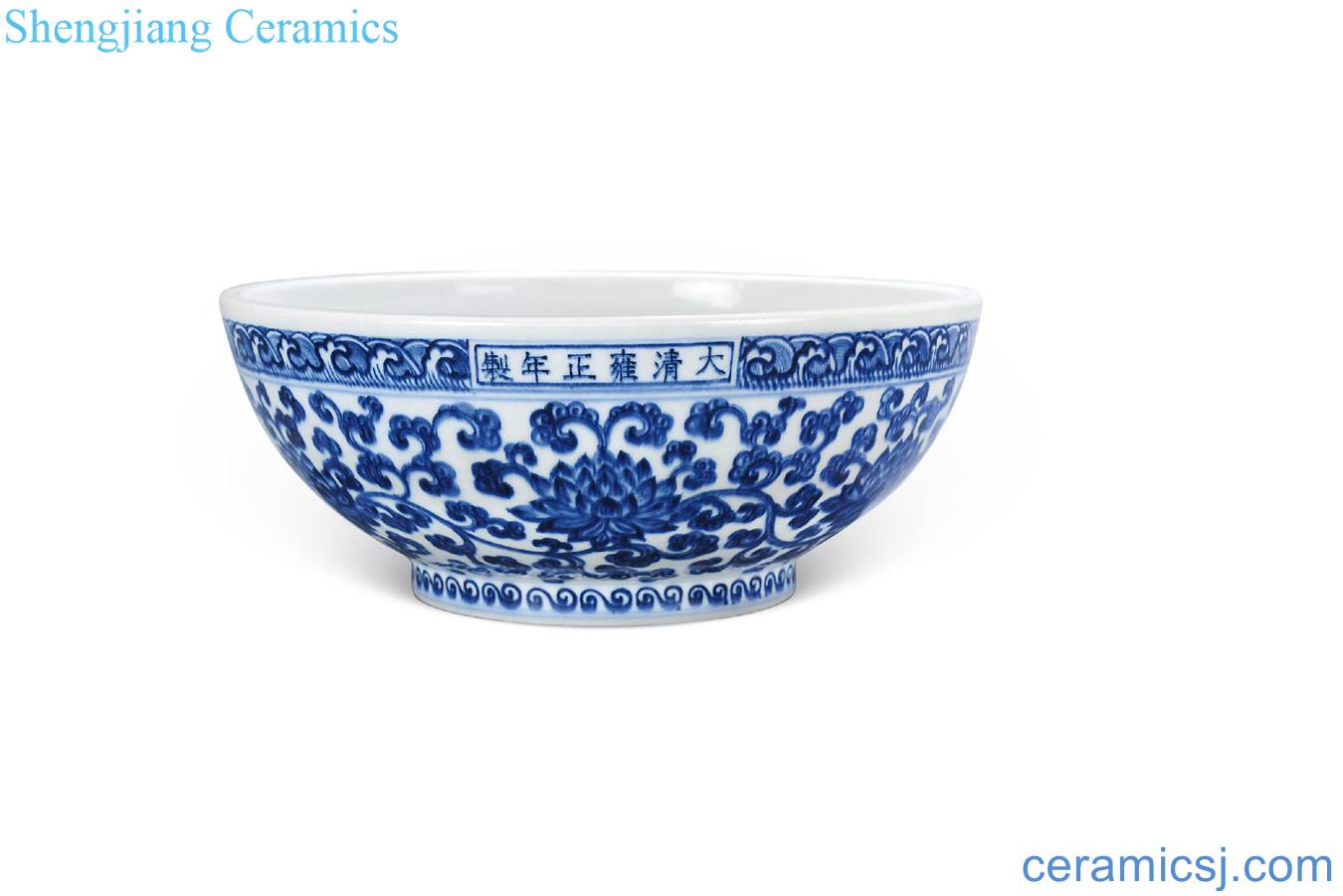 Qing yongzheng Blue and white lotus flower bowls
