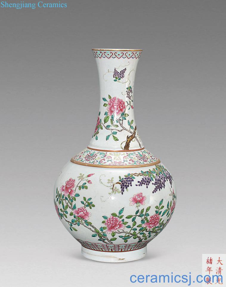 Qing guangxu powder enamel bottle