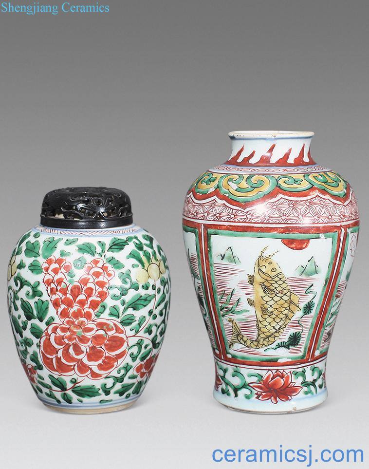 Colorful flower pot, the qing emperor kangxi water-wave bottle (two)