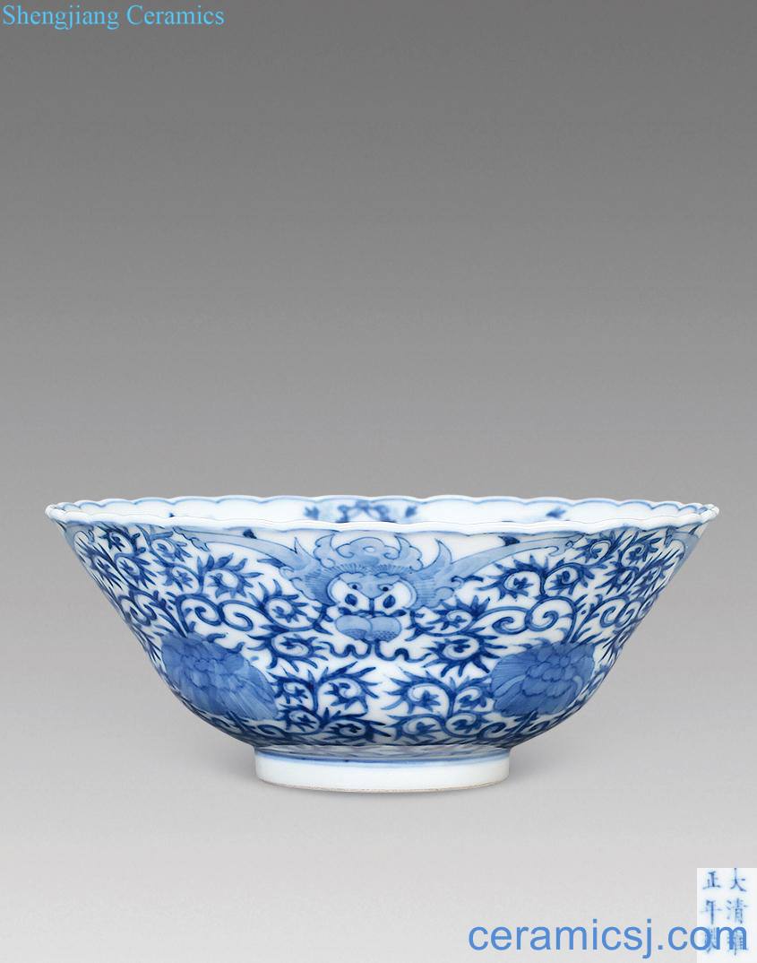 In late qing dynasty Blue and white live in a bowl