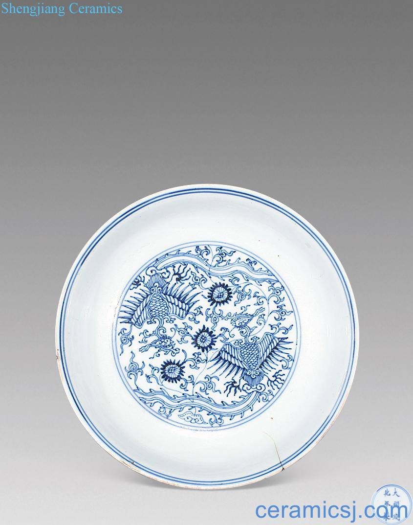 qing Blue and white chicken tray