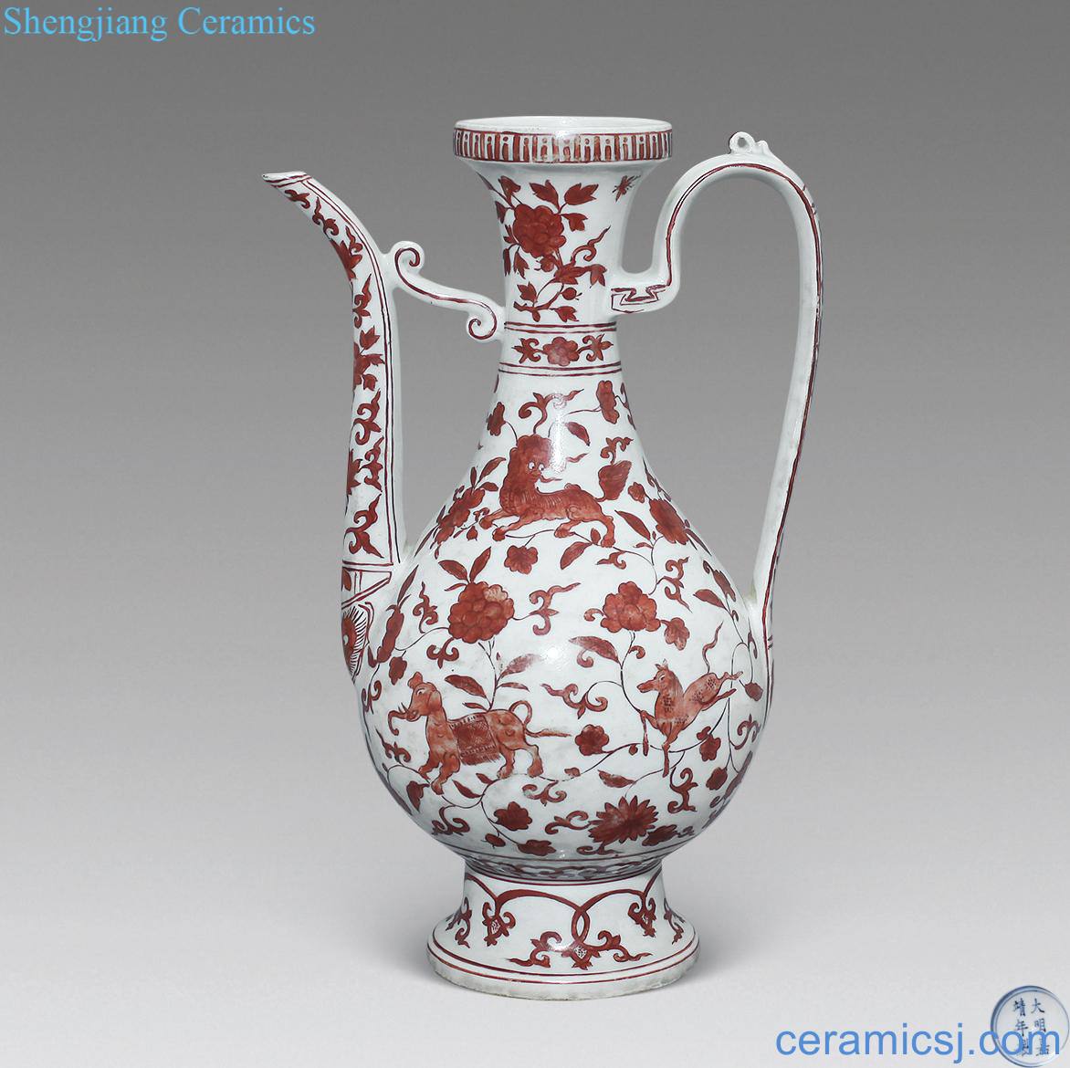 Ming Alum benevolent ewer red