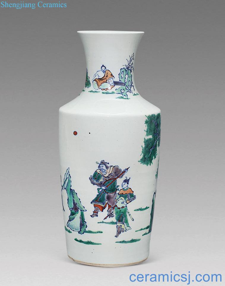 In late qing bucket bottle color characters