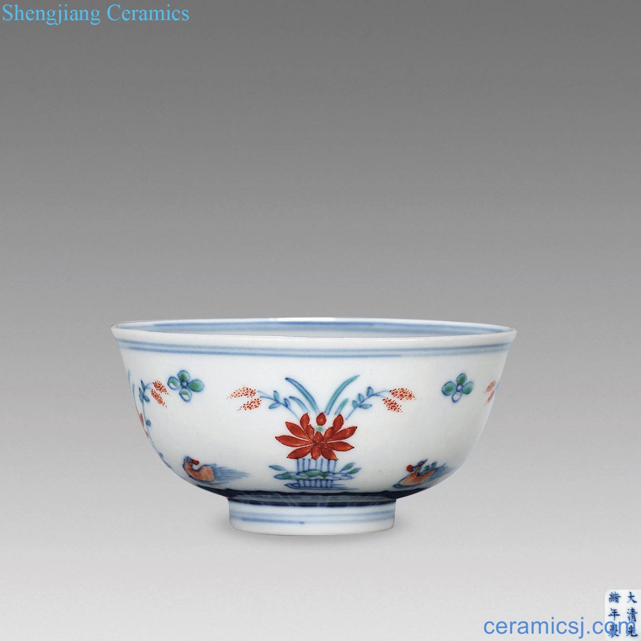 The bucket color lotus pond reign of qing emperor guangxu mandarin duck dishes