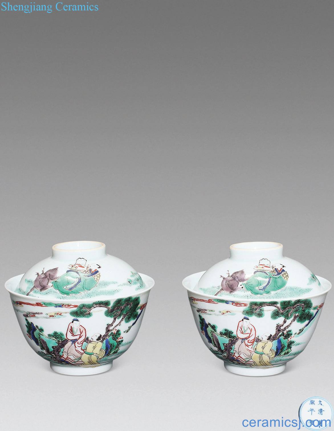 Qing tureen colorful characters (a)