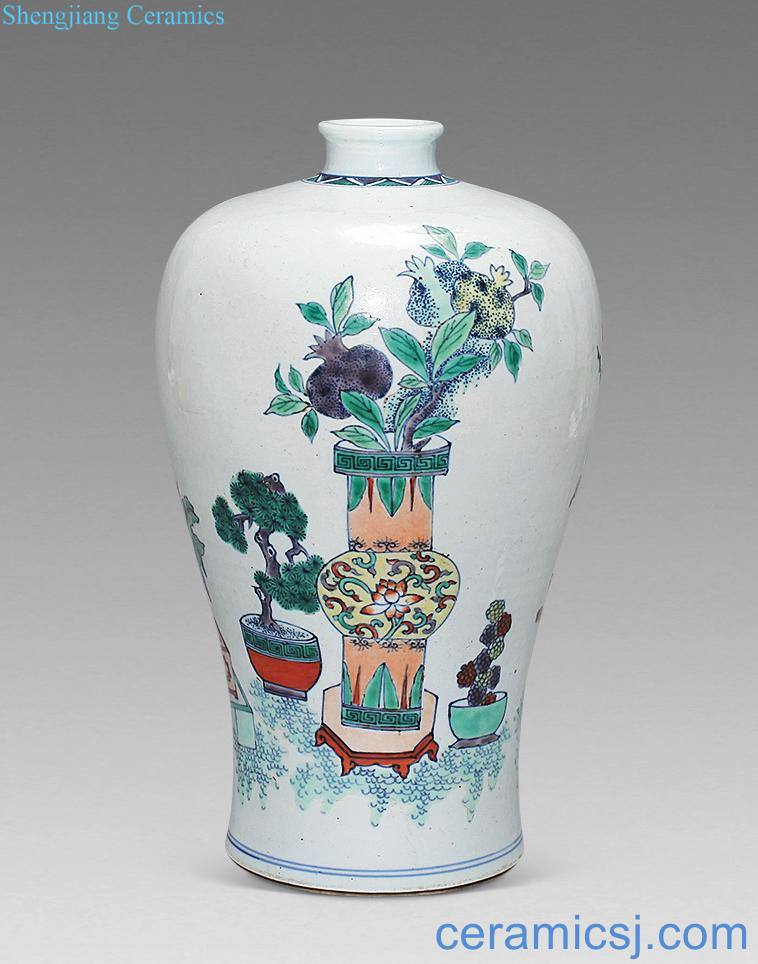 Qing guangxu Bucket color antique bottles