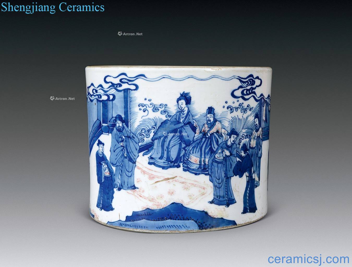 Kangxi porcelain youligong promotion pen container