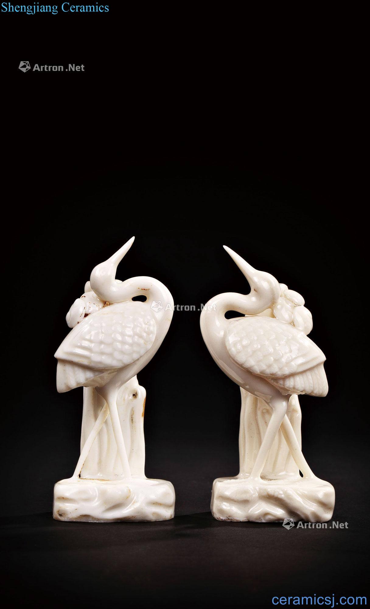 Ming Dehua kiln cranes furnishing articles (a)
