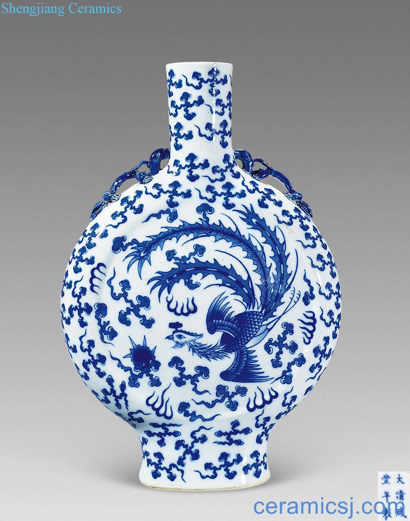 Qing xianfeng Blue and white longfeng tattoos on bottle