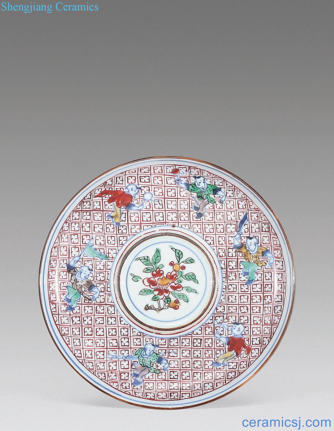 The qing emperor kangxi Blue and white baby play disc