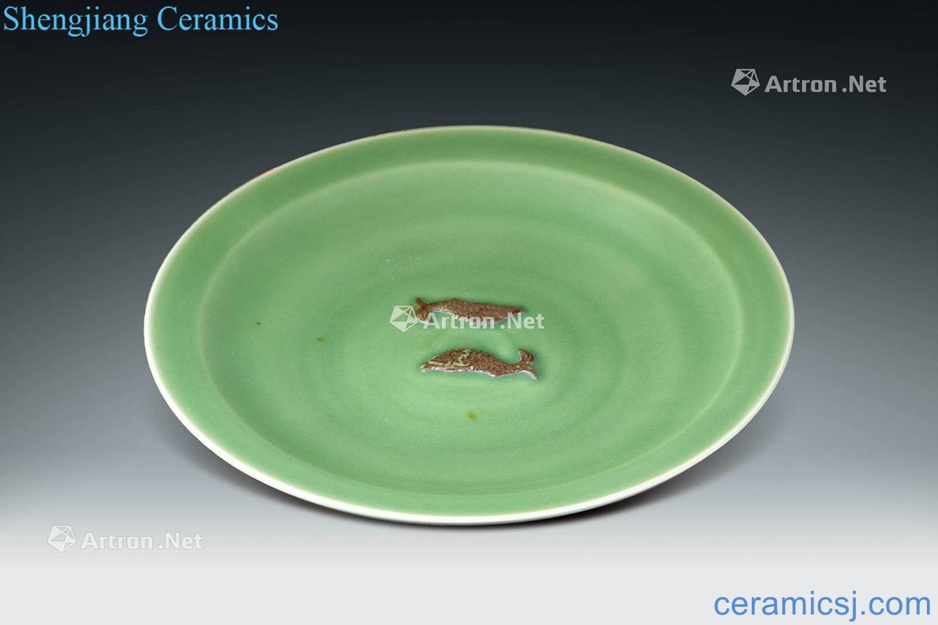 Ming Longquan celadon Pisces grain album