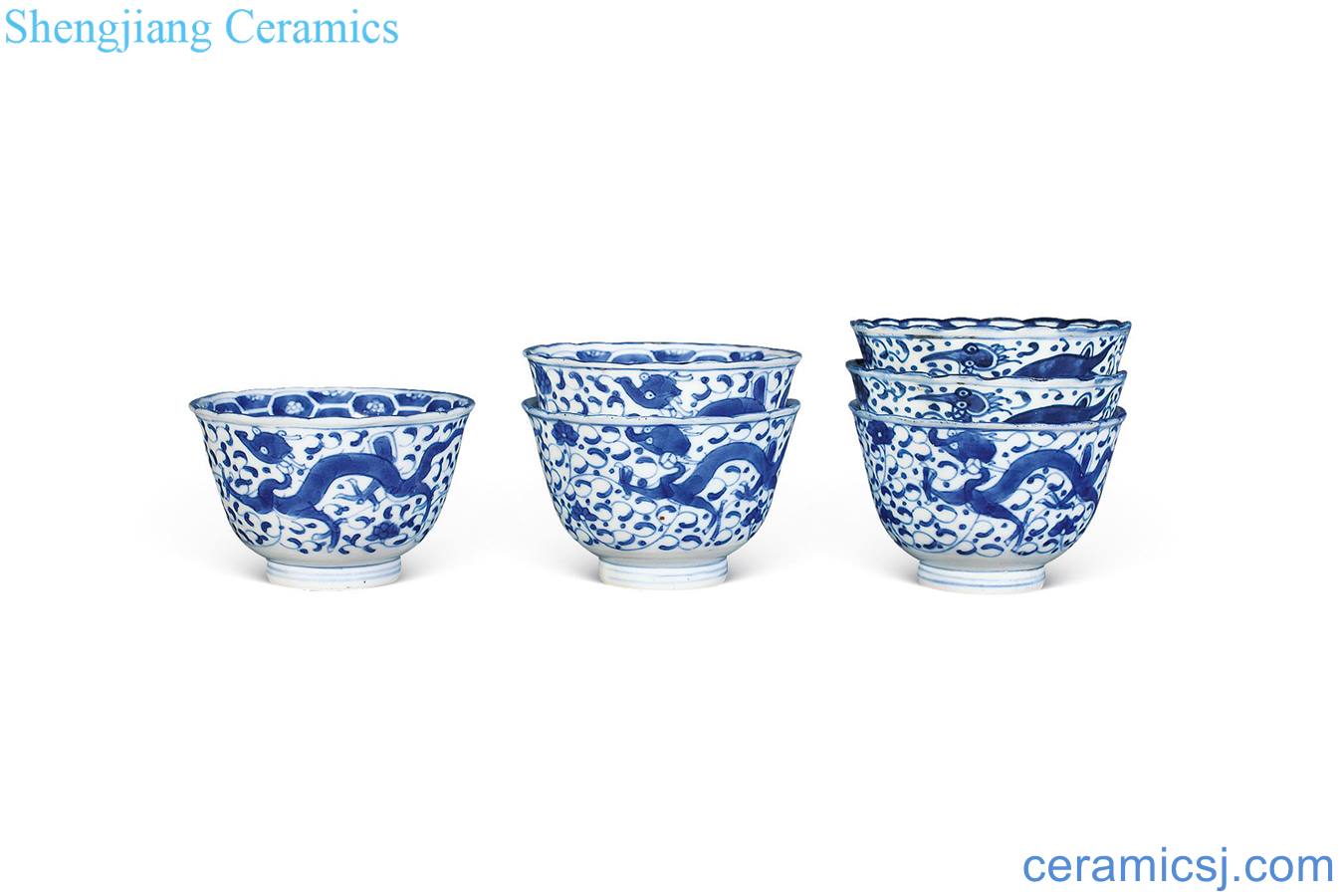 Qing guangxu Blue and white dragon cup (6)