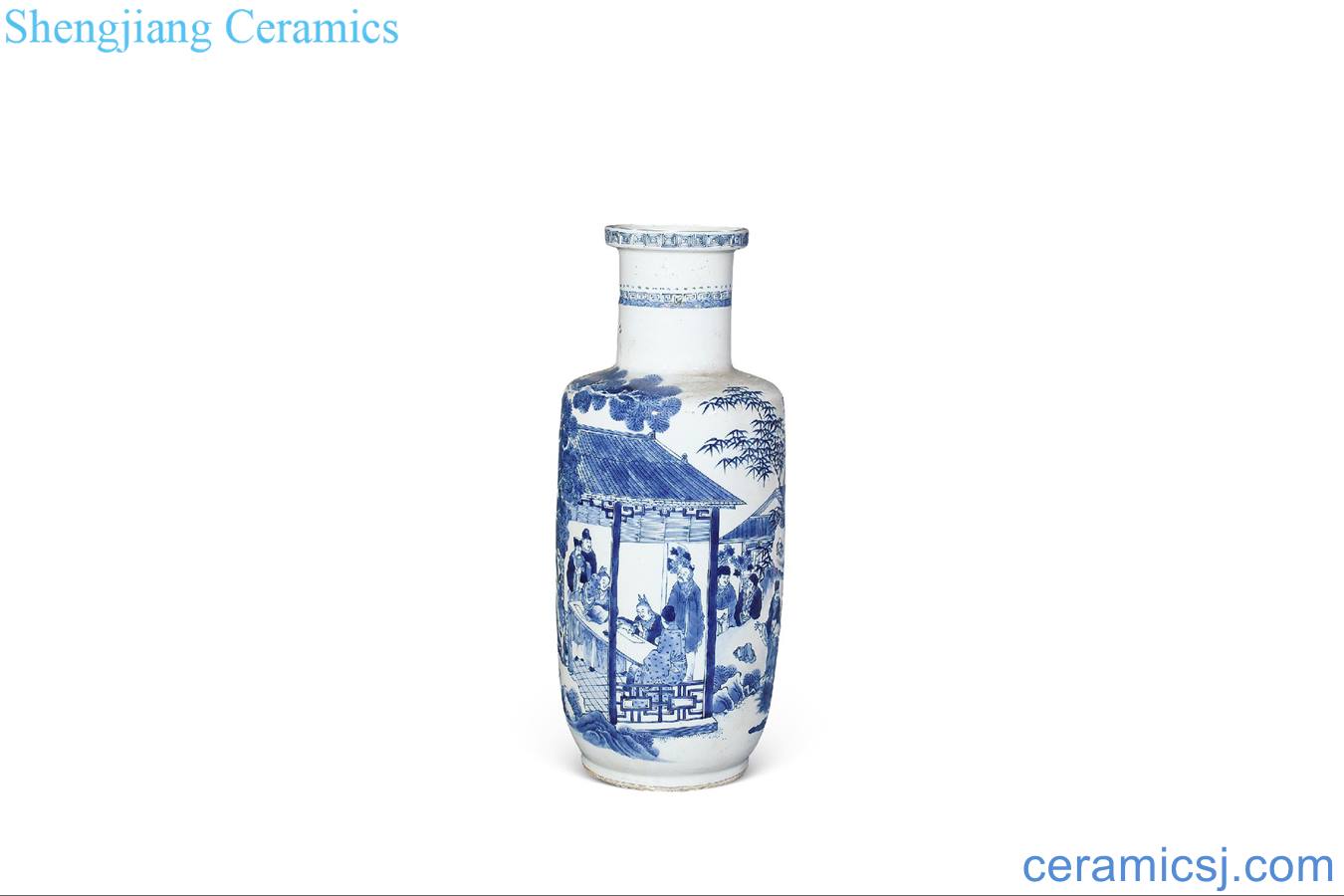 Qing guangxu Blue and white people were bottles