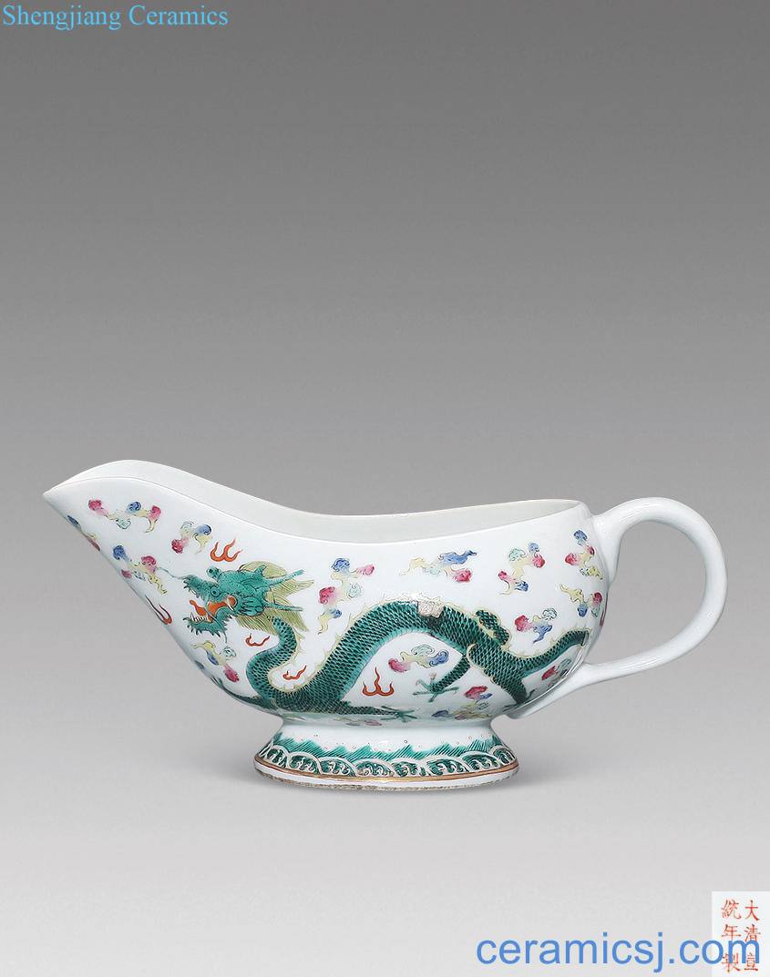 Qing xuantong pastel dragon cup