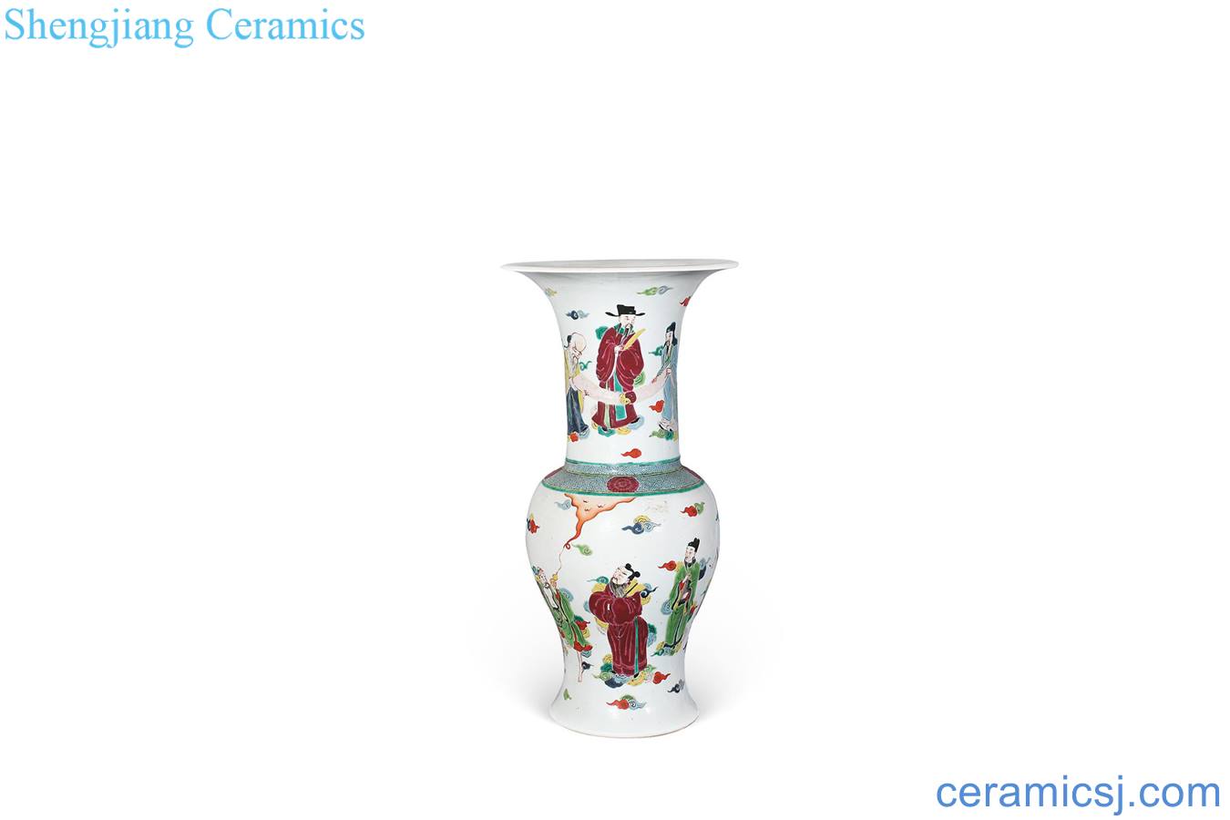 Qing guangxu Pastel hydrangeas vase with
