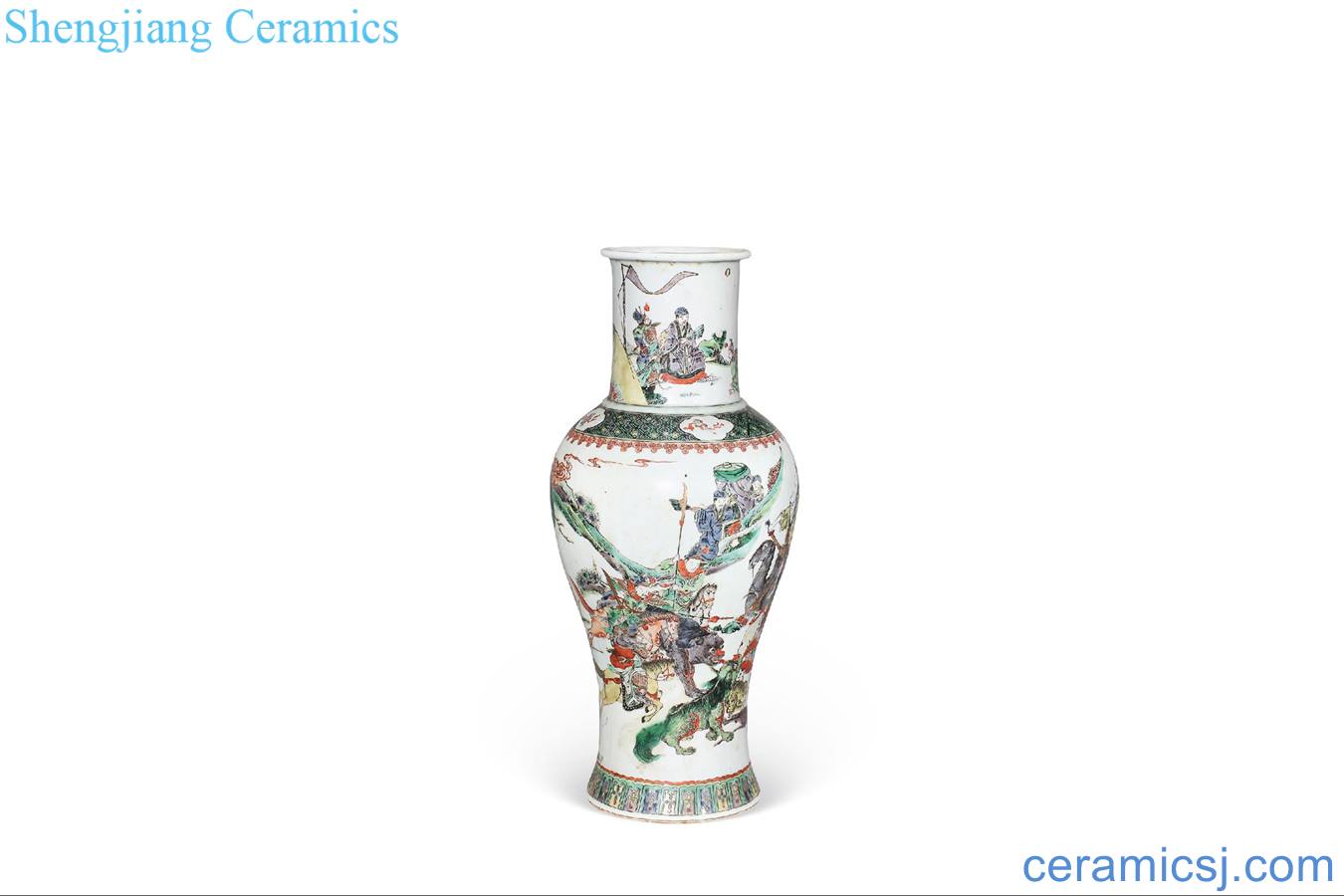 Qing guangxu Colorful knife horse figure bottles