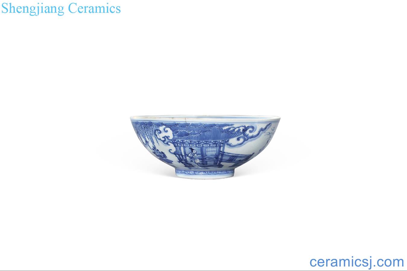 Qing yongzheng bowl of blue characters