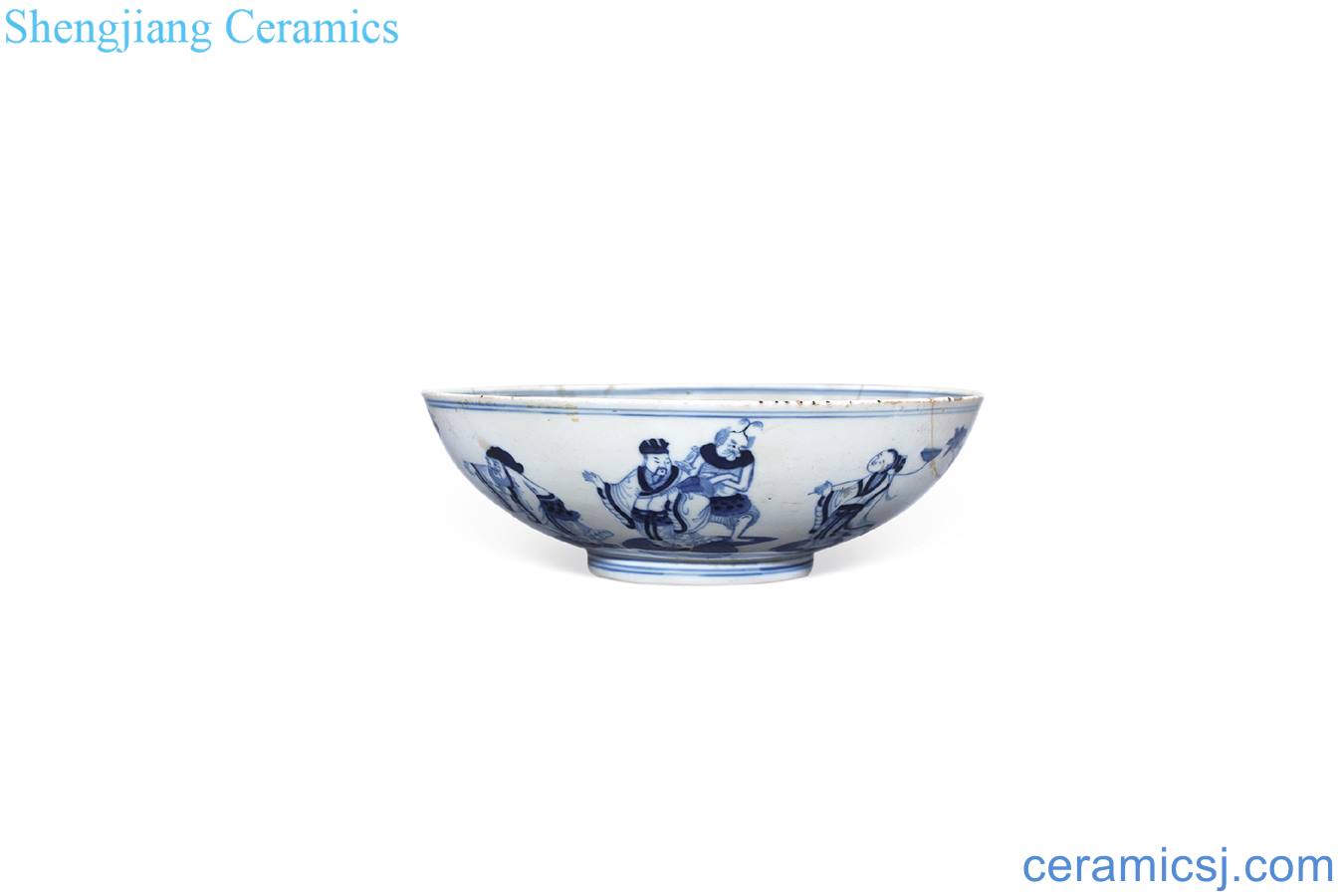 Qing guangxu Blue and white the eight immortals bowl