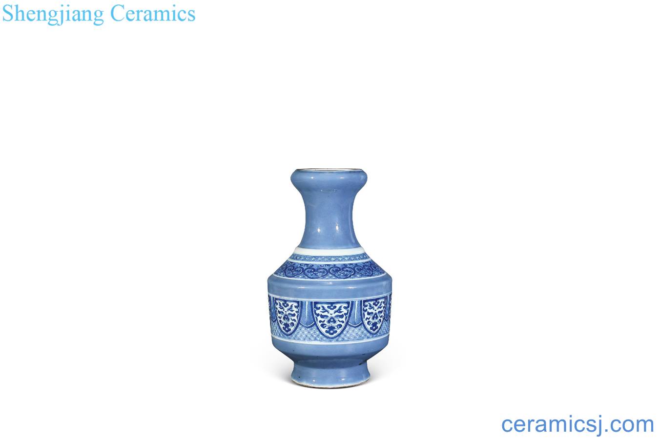 Qing guangxu Blue glaze porcelain bottle