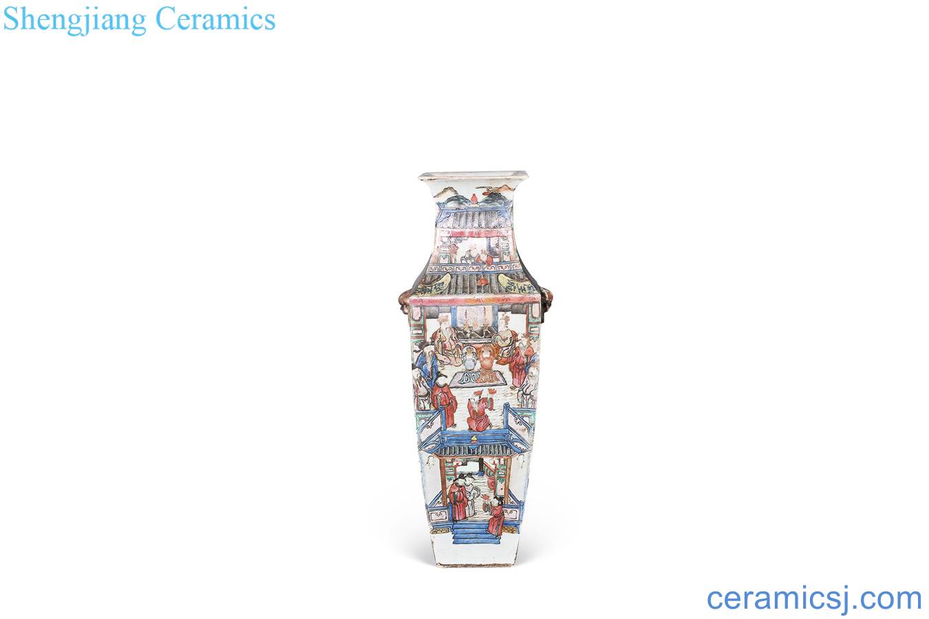 Stories of dajing enamel vase