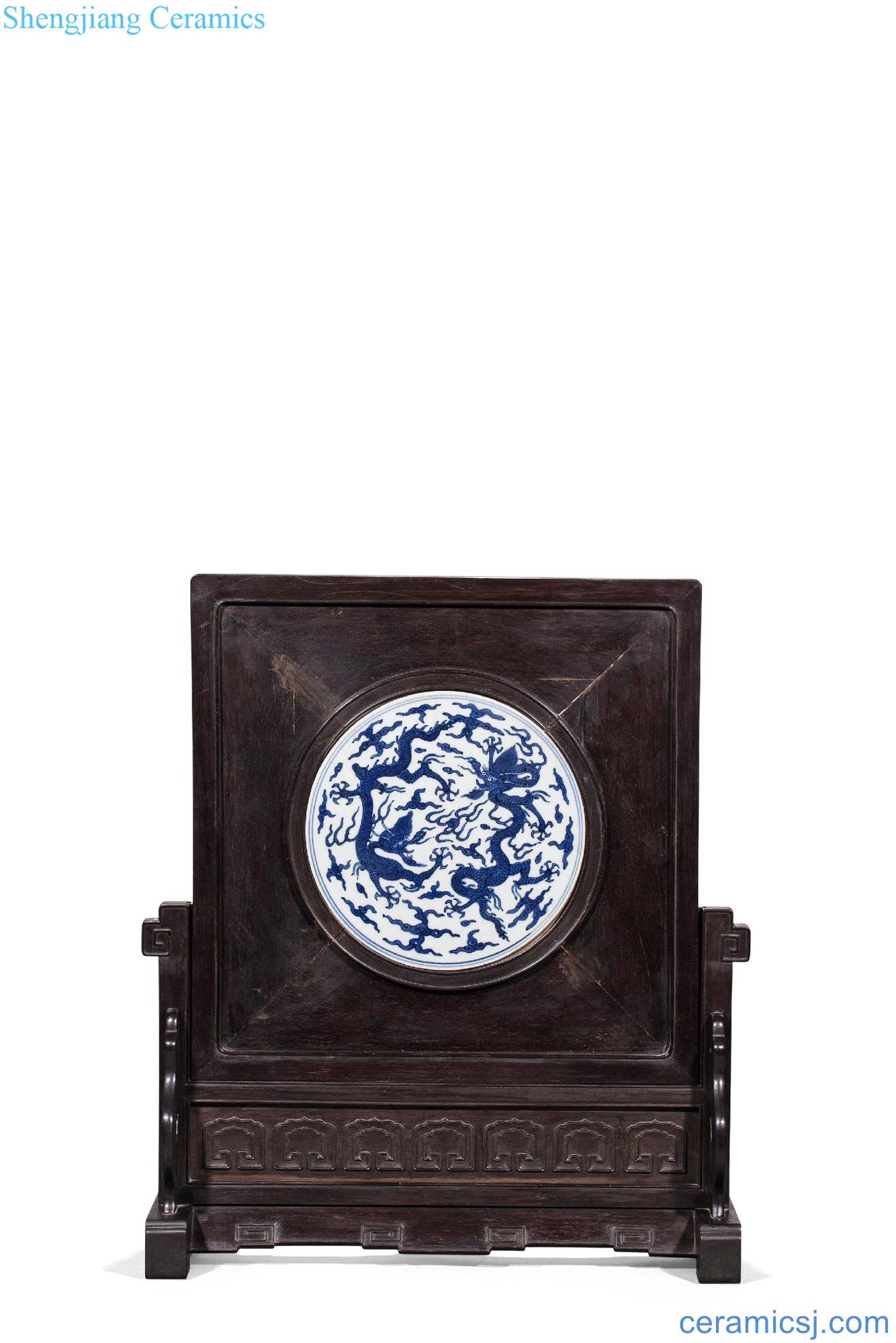 Ming jiajing Blue and white praised plaque