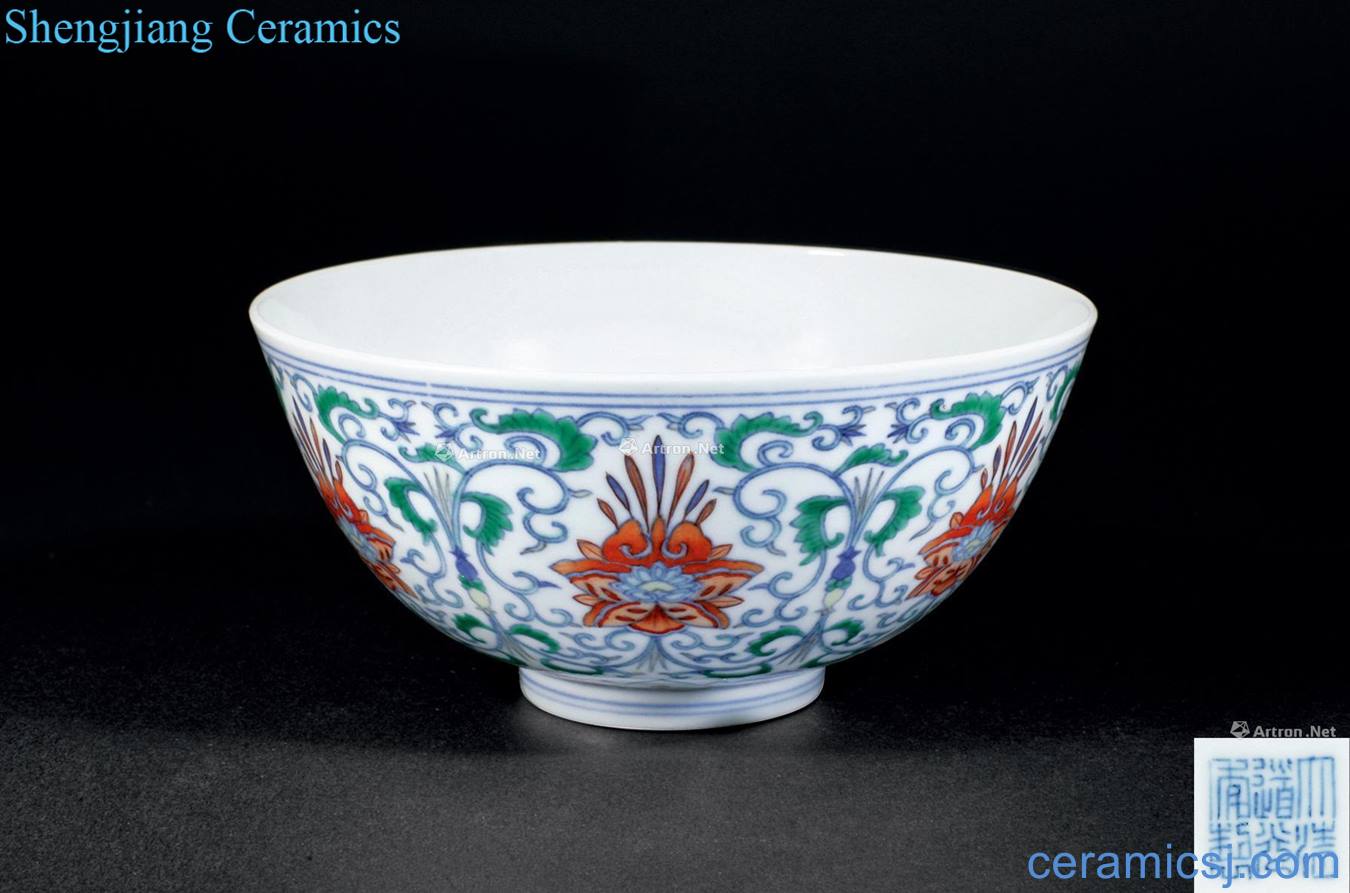 Everything is going well with qing daoguang bucket color flower green-splashed bowls