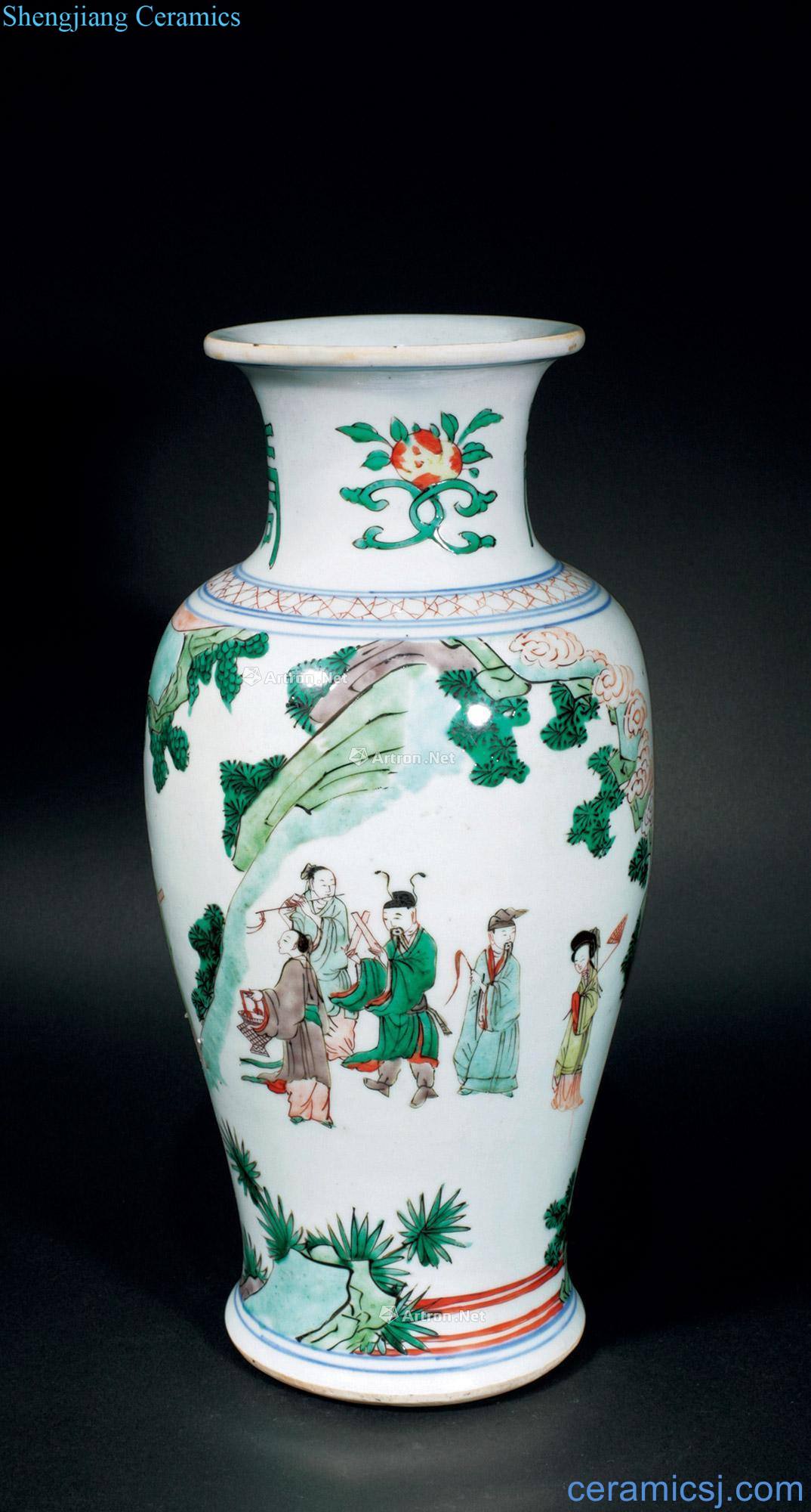 The qing emperor kangxi Colorful eight immortals birthday tattoos goddess of mercy bottle