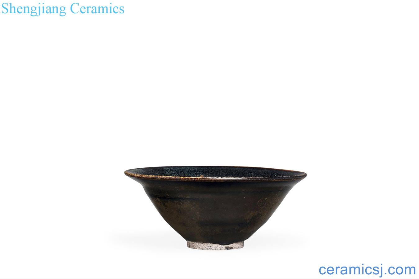 Ming or earlier Shanxi black glaze blotches fullness