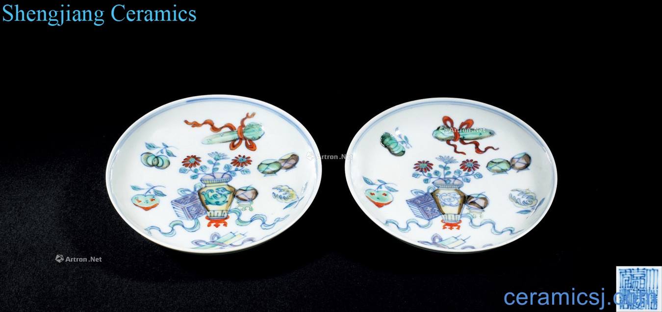 Qing jiaqing bucket color antique tray (a)