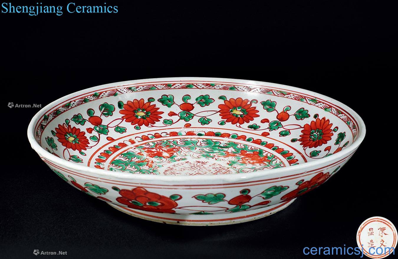 Jiajing of red and green colored seawater fish tray